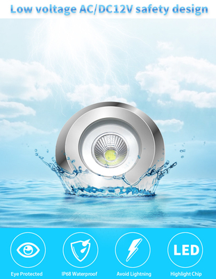 ป้องกันการกัดกร่อนพื้นคอนกรีตสระว่ายน้ำแสงใต้น้ำที่ใช้งานได้จริง12V