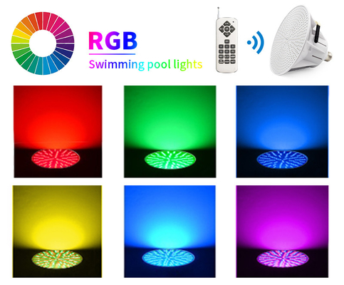 หลอดไฟ LED สระว่ายน้ำ 120V 12V E26 หลอดไฟเปลี่ยนสีสกรูพร้อมรีโมทคอนโทรล